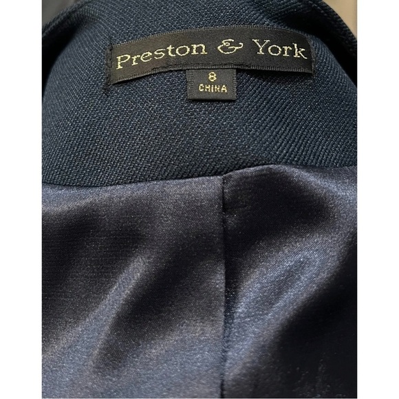 Preston & Yorke Sz 8 Teal Formal Jewel Satin Lined Dress Suit Cropped Jacket Set - Picture 10 of 11